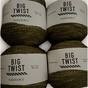 Lot Of  4 Big Twist Panoramic Yarn Fine Acrylic 656yd 5.3oz Olive Green